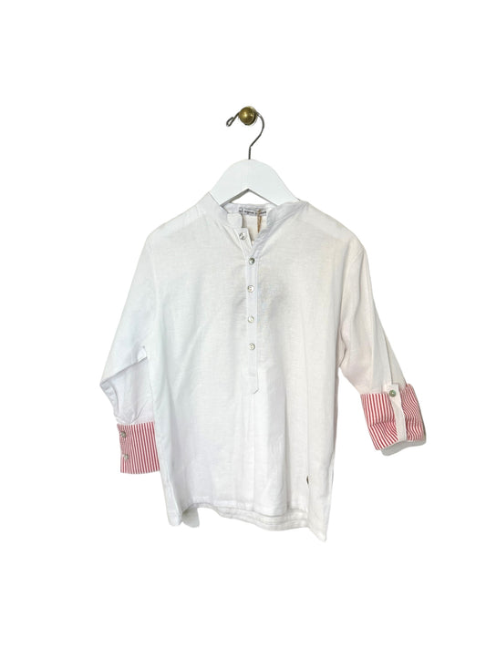 Cloud & Cherry Striped Linen Shirt